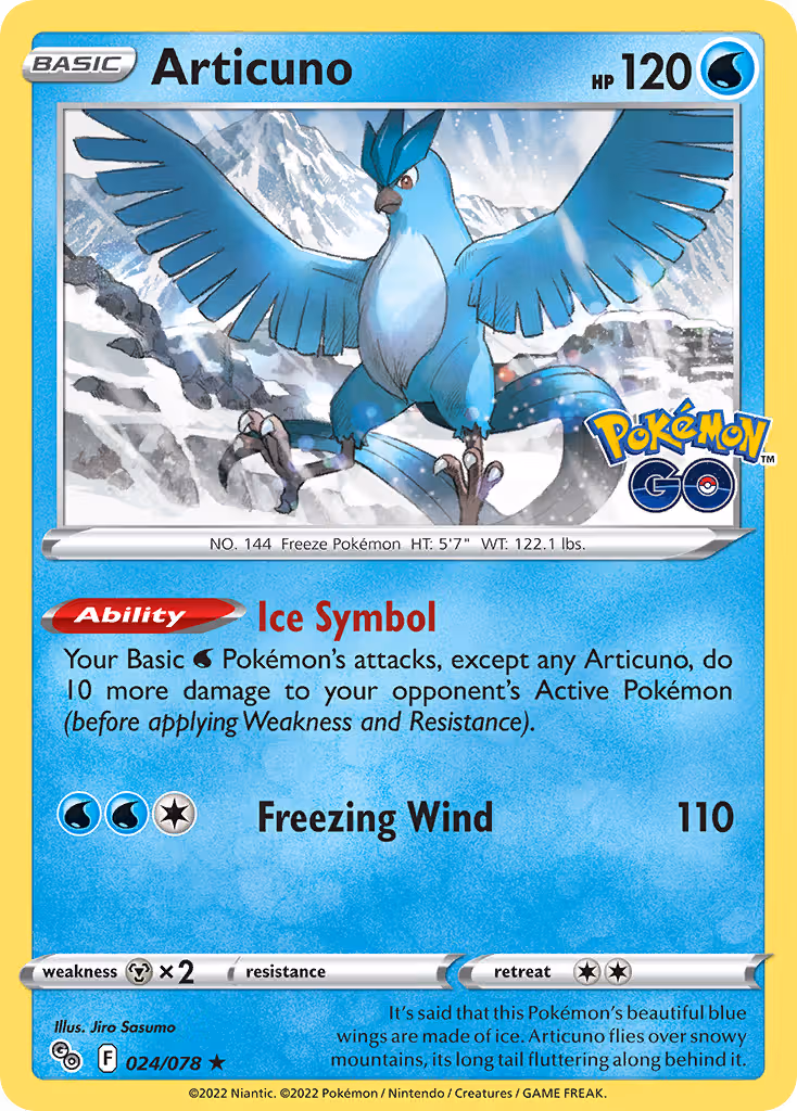Articuno 24/78 Pokemon card