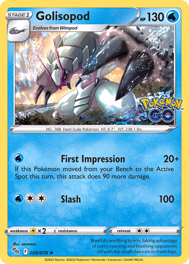 Golisopod 26/78 Pokemon card