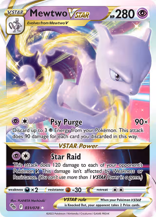 Mewtwo VSTAR 31/78 Pokemon card
