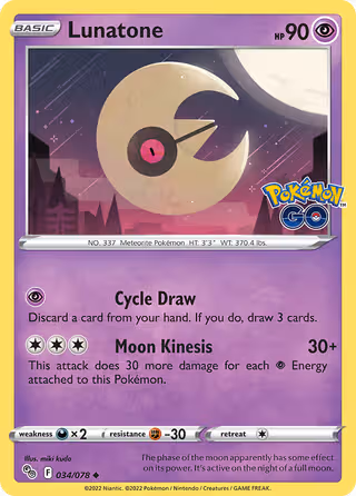 Lunatone 34/78 Pokemon card