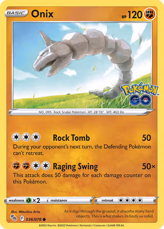 Onix 36/78 Pokemon card