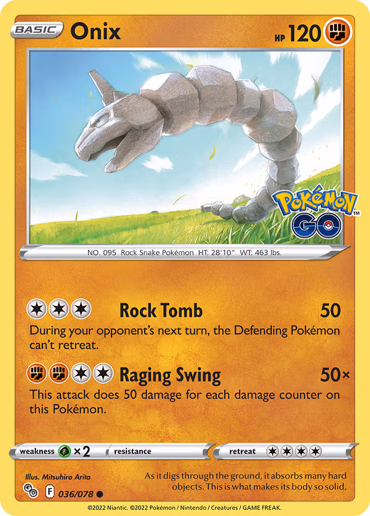 Onix 36/78 Pokemon card