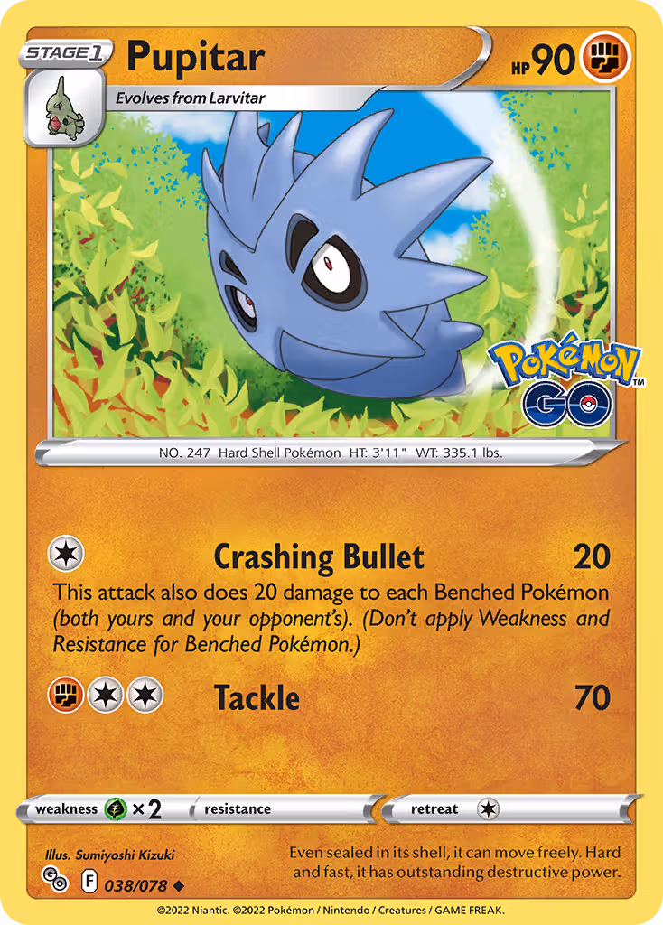Pupitar 38/78 Pokemon card