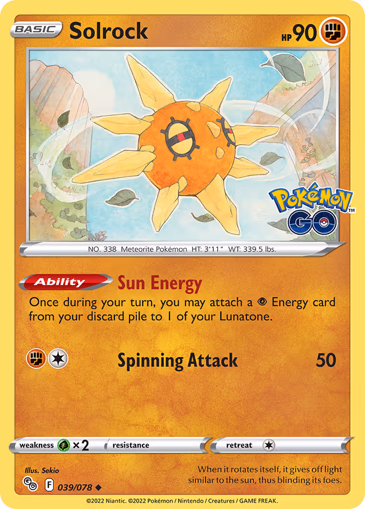Solrock 39/78 Pokemon card