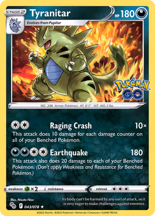 Tyranitar 43/78 Pokemon card