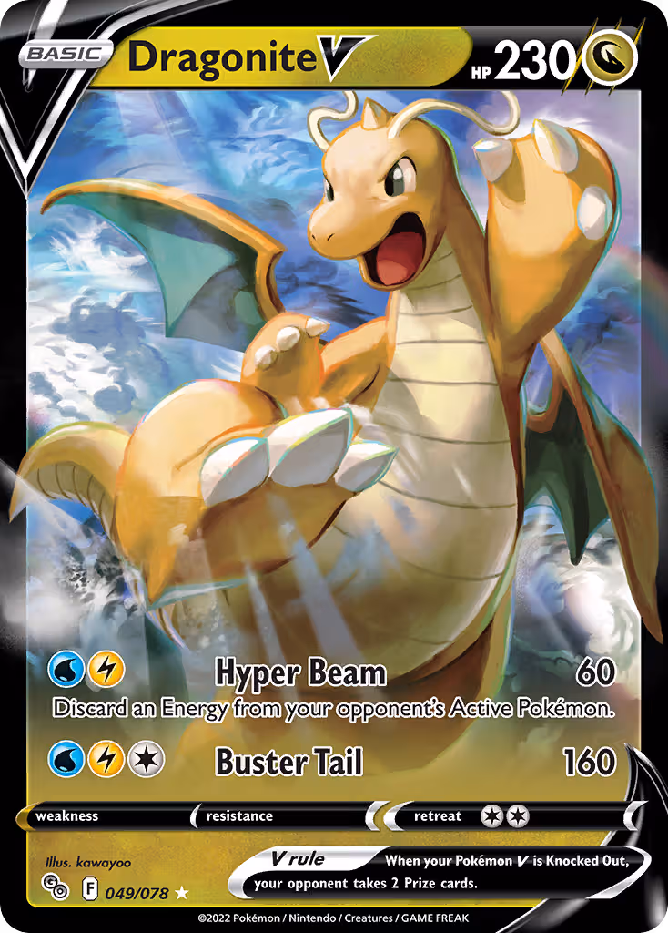 Dragonite V 49/78 Pokemon card