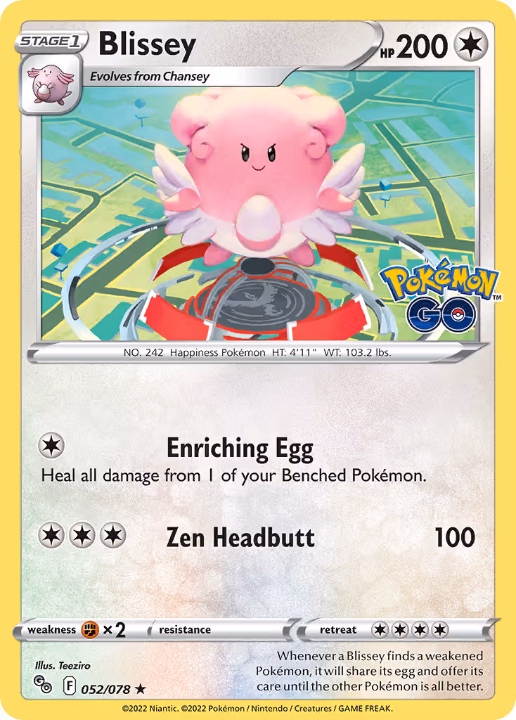 Blissey 52/78 Pokemon card