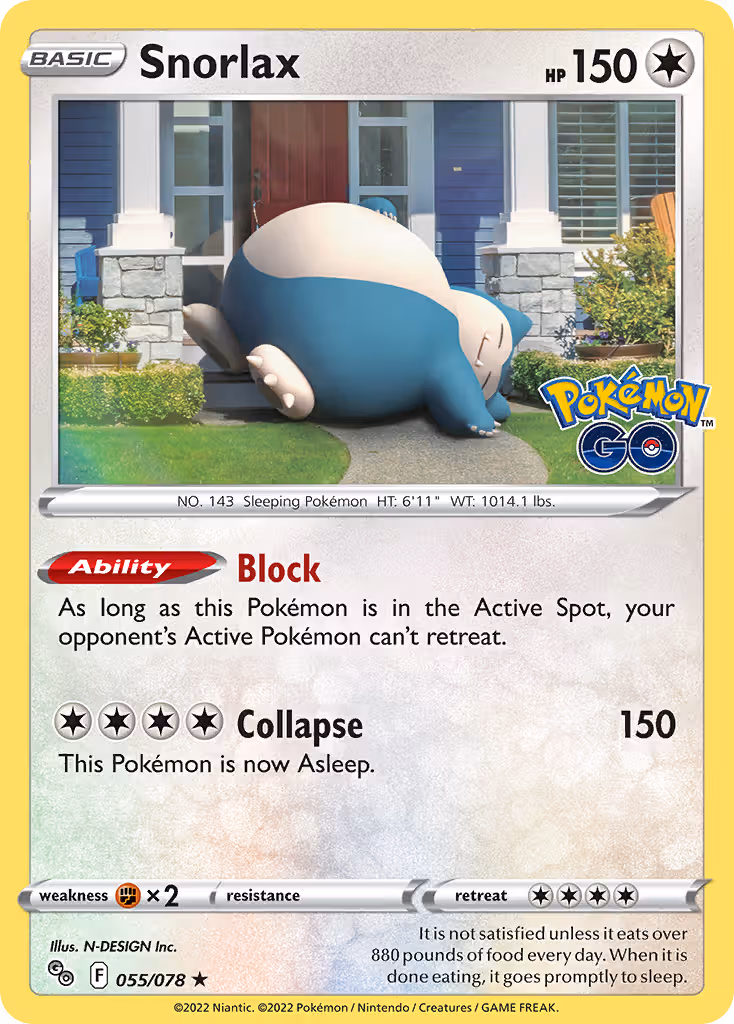 Snorlax 55/78 Pokemon card