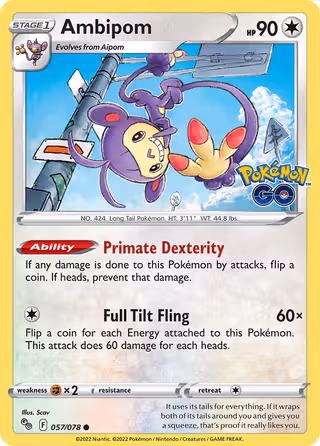 Ambipom 57/78 Pokemon card