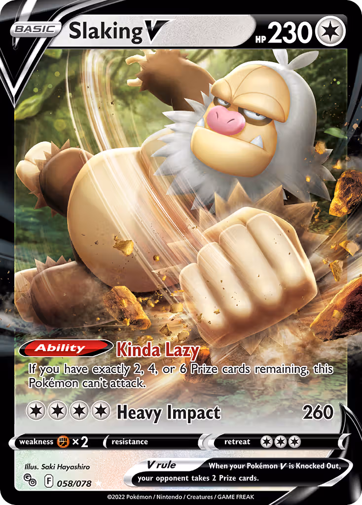 Slaking V 58/78 Pokemon card