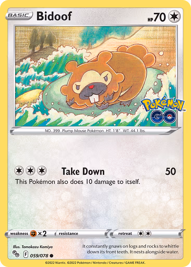 Bidoof 59/78 Pokemon card