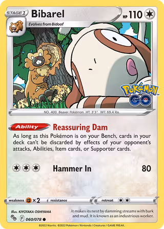 Bibarel 60/78 Pokemon card