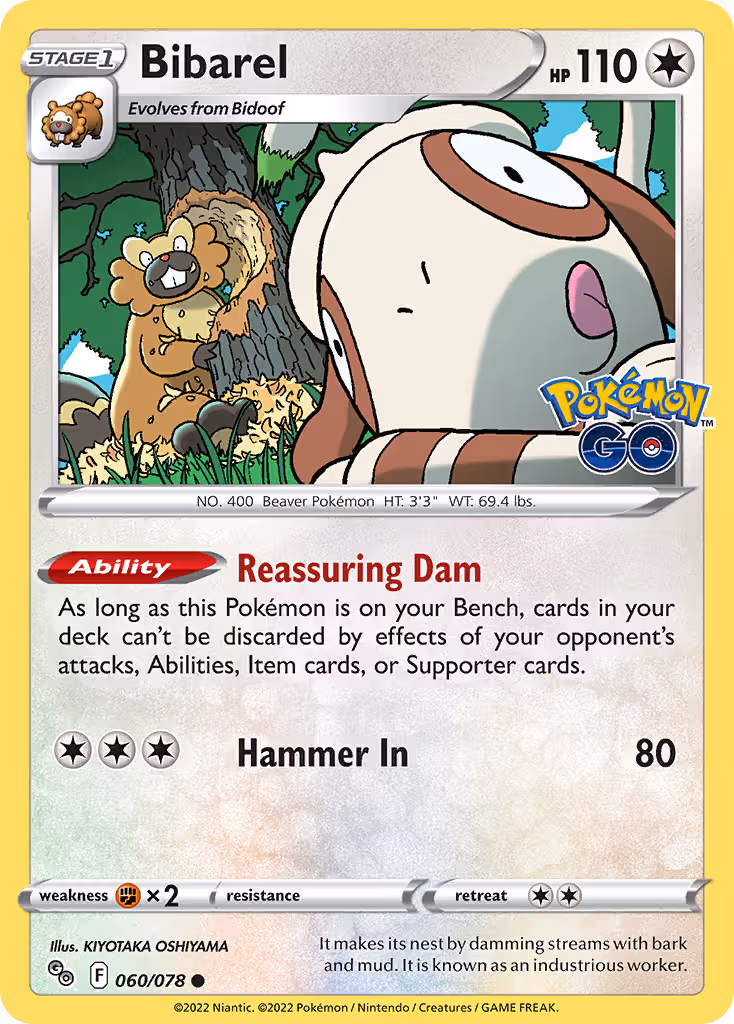 Bibarel 60/78 Pokemon card