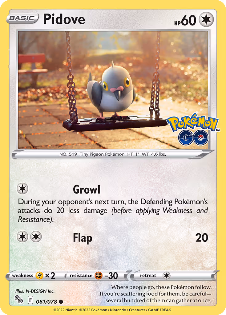 Pidove 61/78 Pokemon card