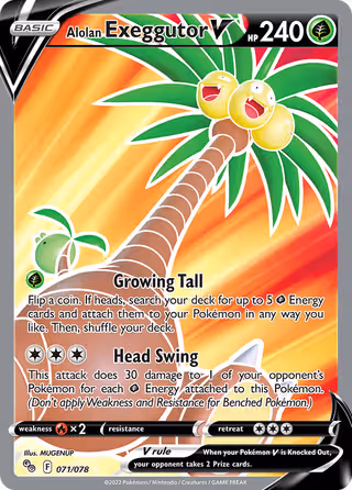 Alolan Exeggutor V 71/78 Pokemon card