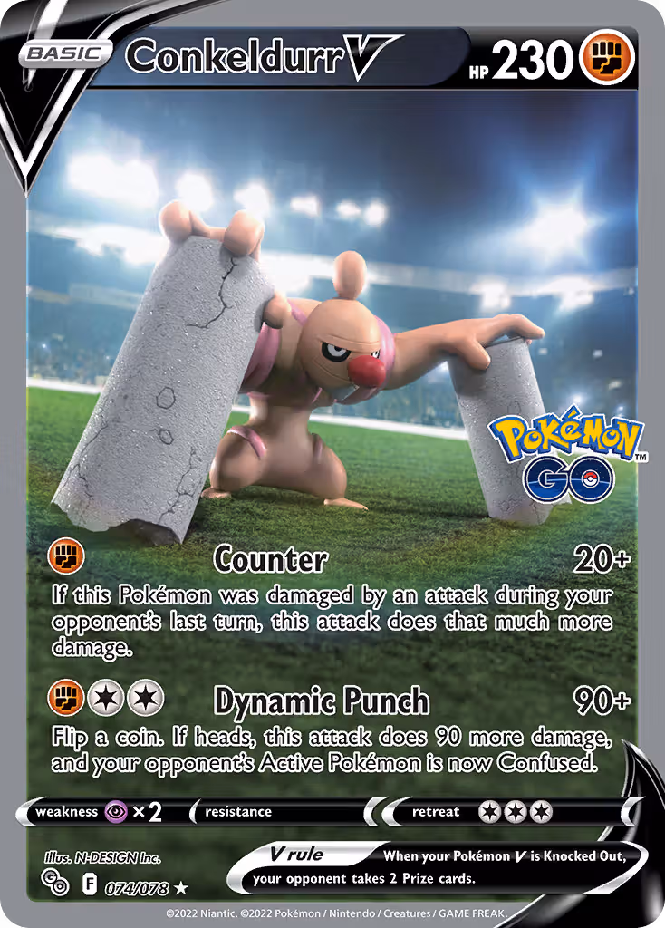 Conkeldurr V 74/78 Pokemon card