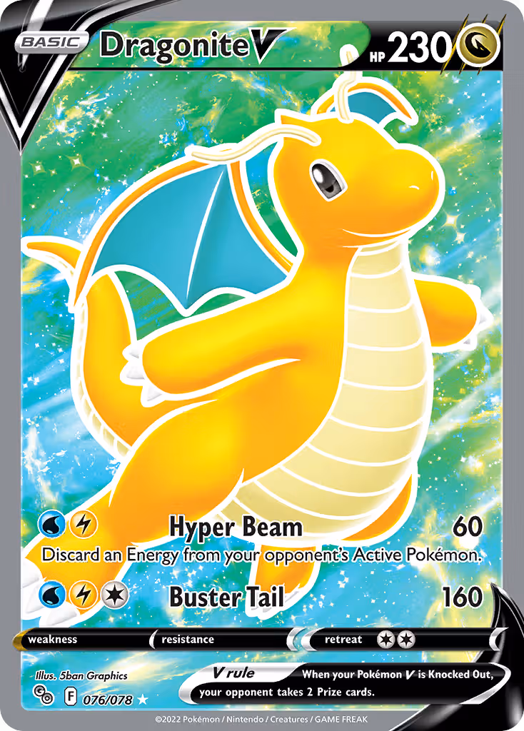Dragonite V 76/78 Pokemon card