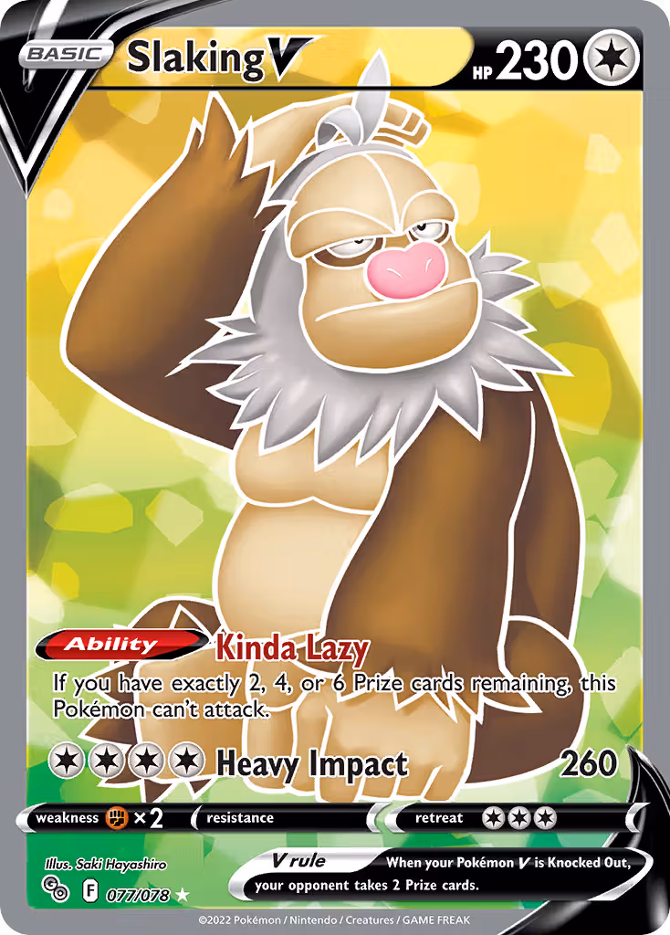 Slaking V 77/78 Pokemon card