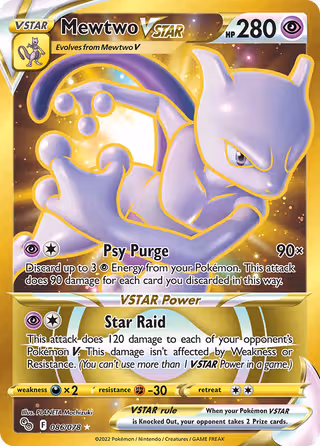 Mewtwo VSTAR 86/78 Pokemon card
