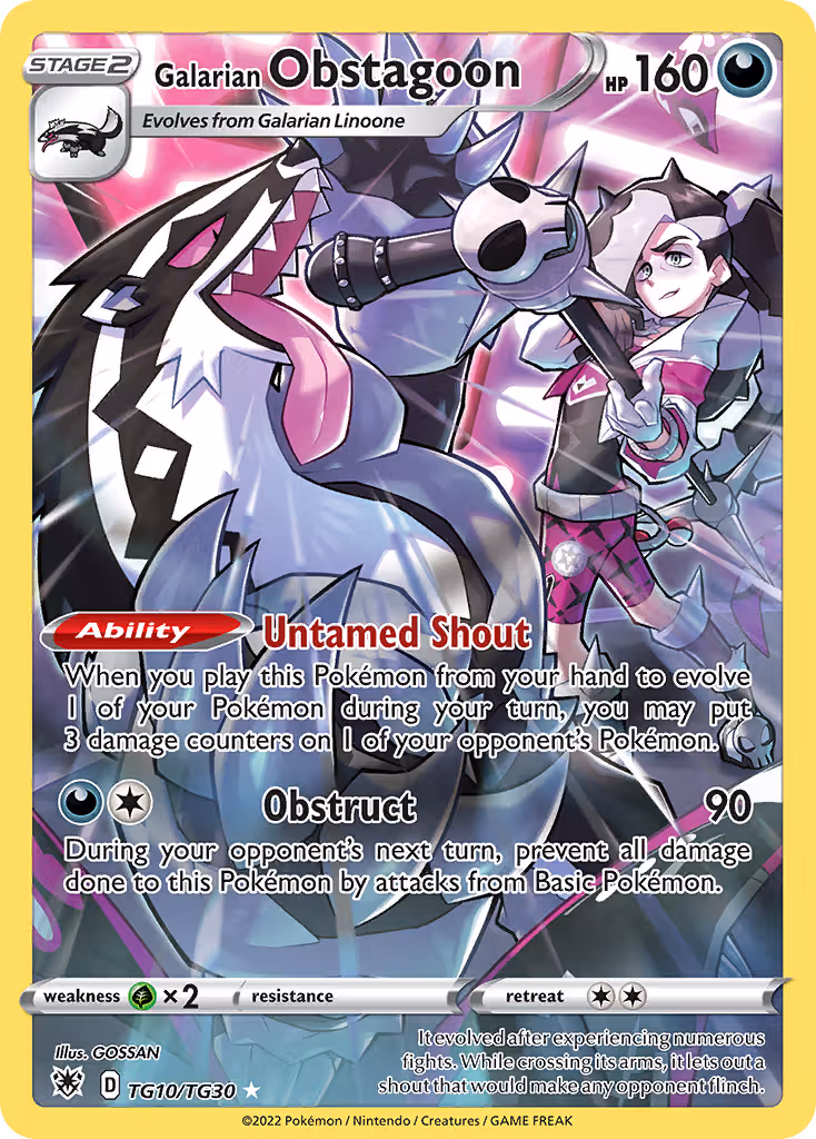Galarian Obstagoon TG10 Pokemon card