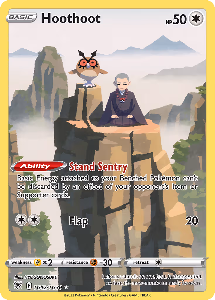 Hoothoot TG12 Pokemon card
