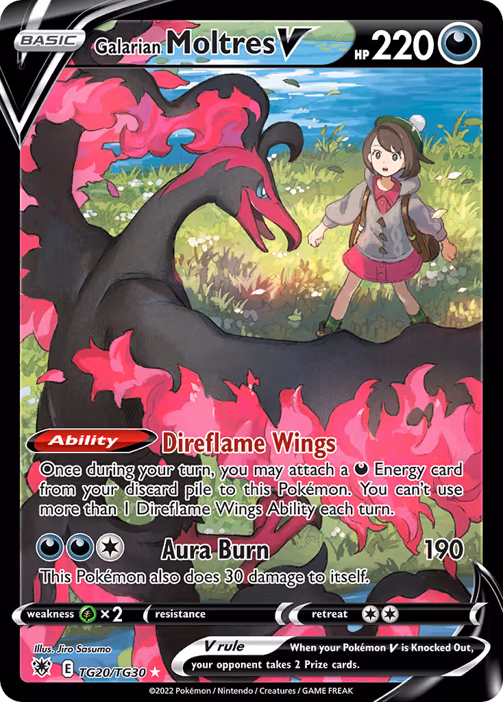 Galarian Moltres V TG20 Pokemon card