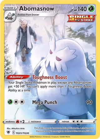 Abomasnow TG01 Pokemon card