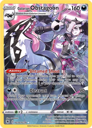 Galarian Obstagoon TG10 Pokemon card