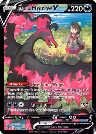 Galarian Moltres V TG20 Pokemon card