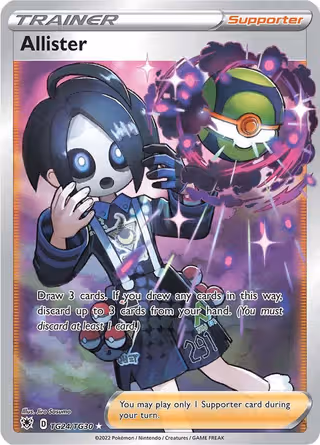 Allister TG24 Pokemon card