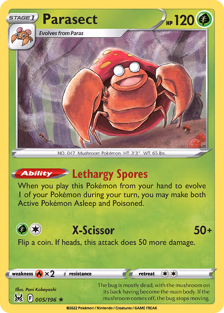 Parasect 5/196 Pokemon card