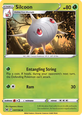 Silcoon 7/196 Pokemon card