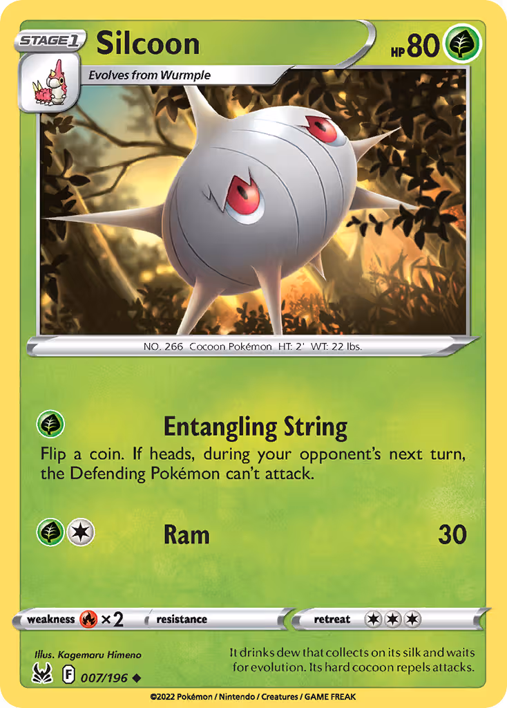 Silcoon 7/196 Pokemon card