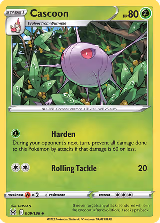 Cascoon 9/196 Pokemon card