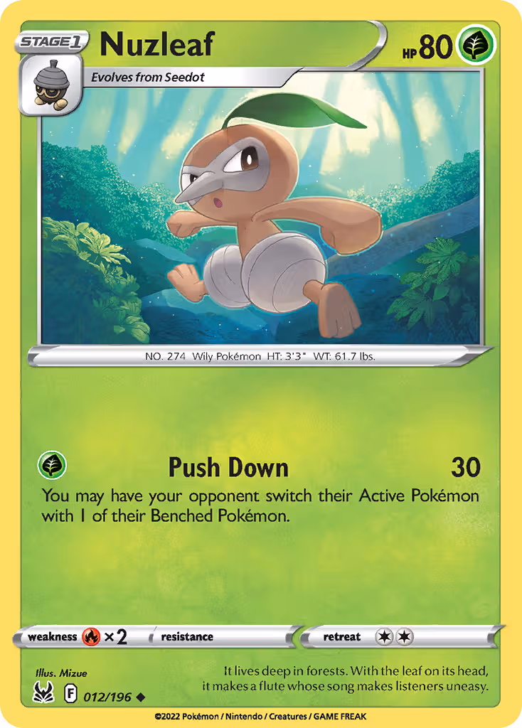 Nuzleaf 12/196 Pokemon card