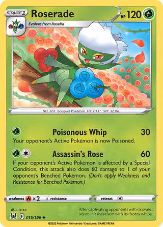 Roserade 15/196 Pokemon card