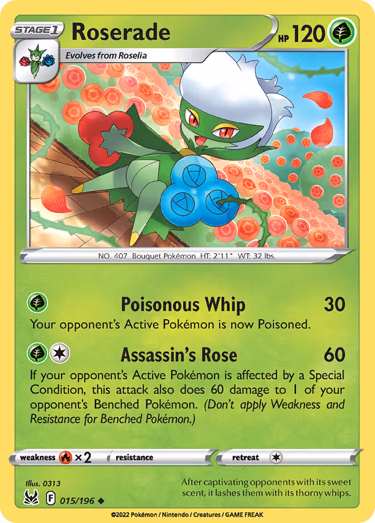 Roserade 15/196 Pokemon card