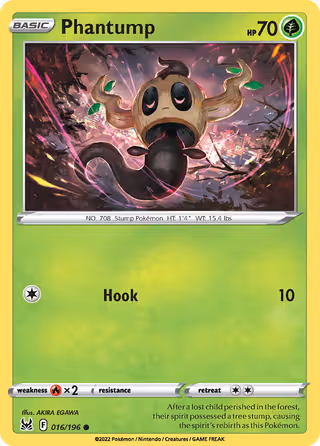 Phantump 16/196 Pokemon card