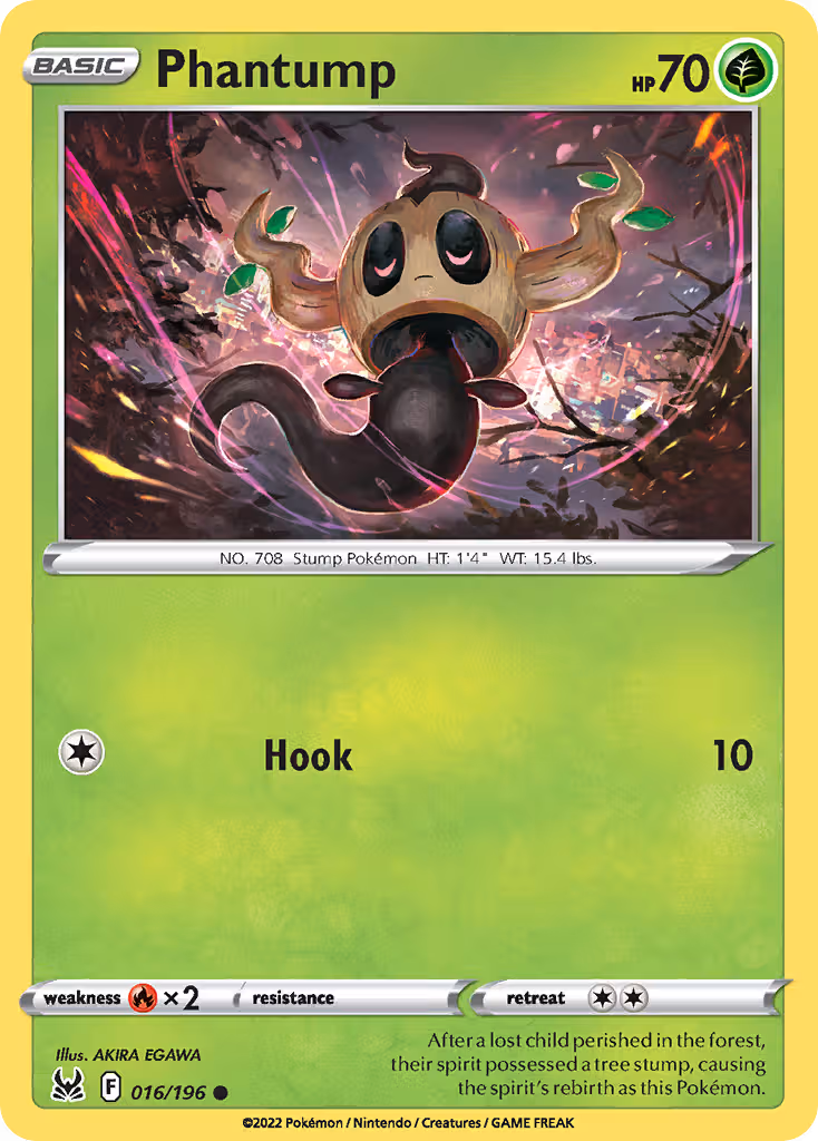 Phantump 16/196 Pokemon card