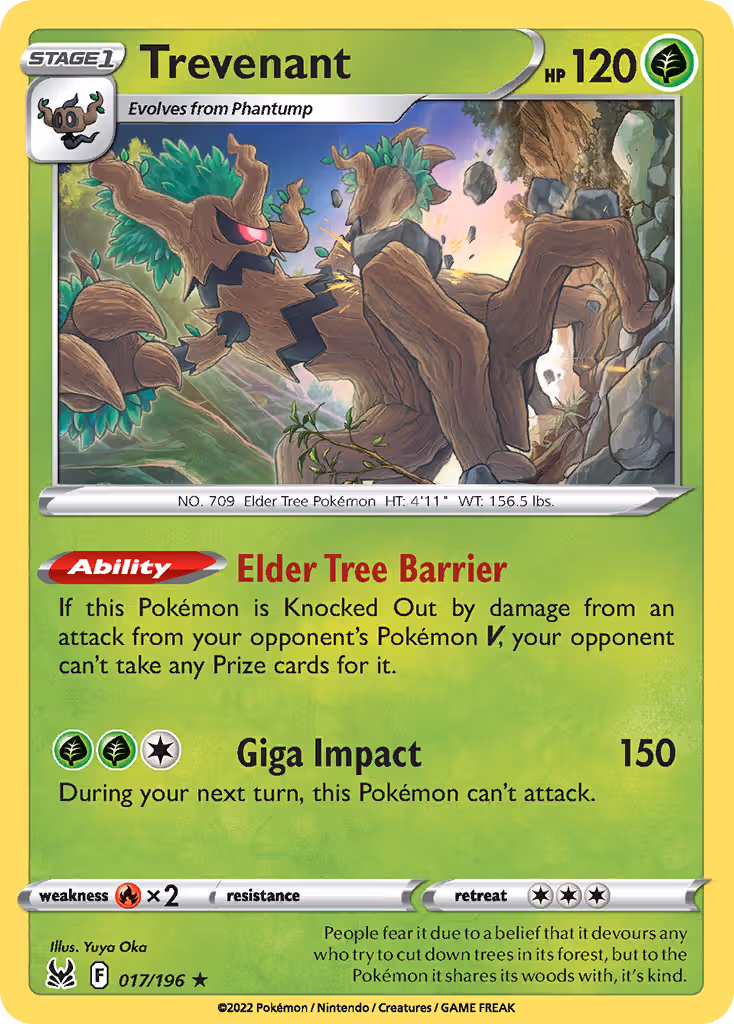 Trevenant 17/196 Pokemon card