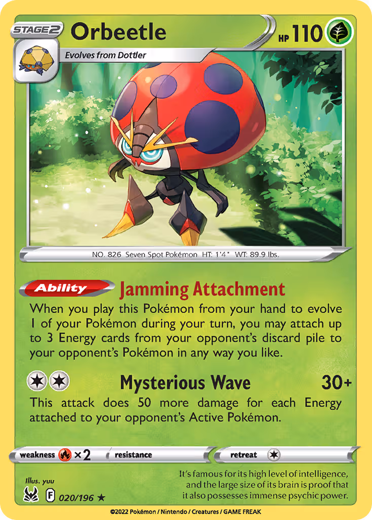 Orbeetle 20/196 Pokemon card