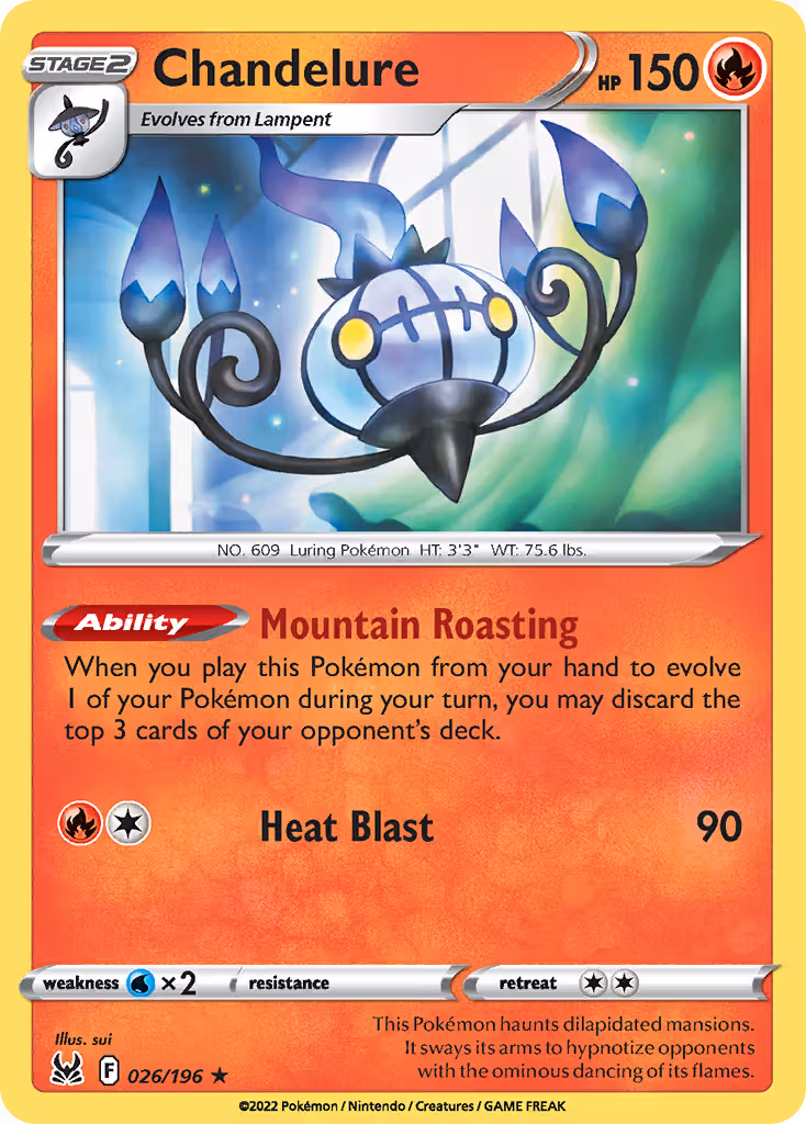 Chandelure 26/196 Pokemon card