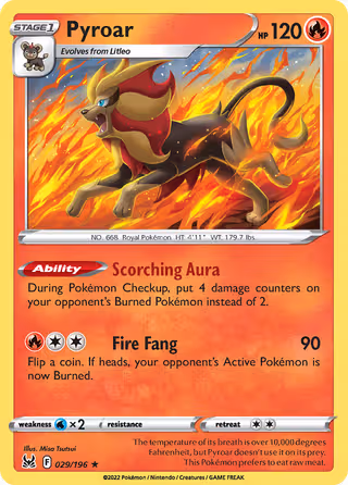 Pyroar 29/196 Pokemon card