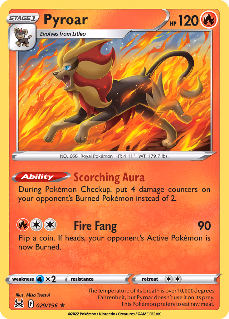 Pyroar 29/196 Pokemon card