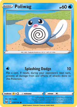 Poliwag 30/196 Pokemon card