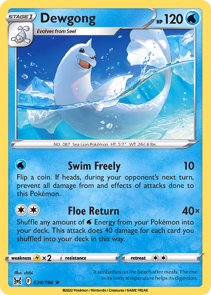 Dewgong 34/196 Pokemon card