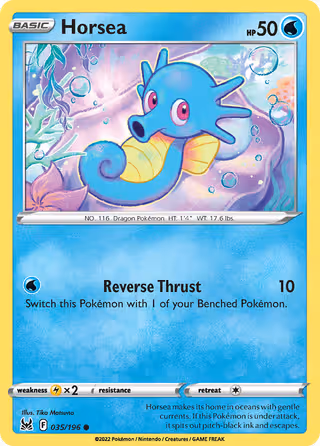 Horsea 35/196 Pokemon card