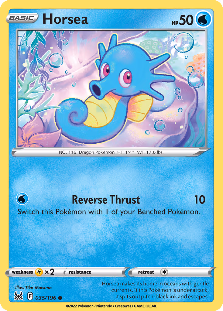 Horsea 35/196 Pokemon card