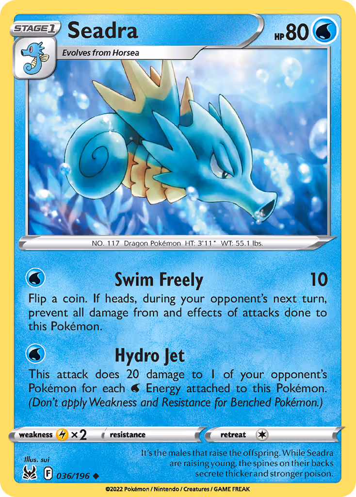 Seadra 36/196 Pokemon card