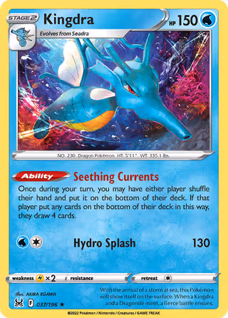 Kingdra 37/196 Pokemon card